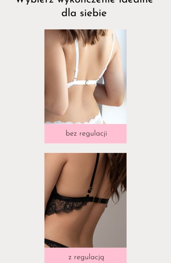Przedstawienie biustonosza Almond White z i bez regulacji